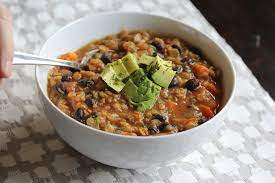 black bean and red lentil soup vegan