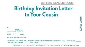 birthday invitation letter to your