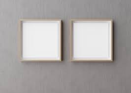 Two Blank Square Picture Frames Hanging