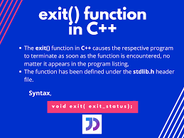 the exit function in c digitalocean