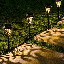 Amazon Com Leidrail Solar Pathway Lights Outdoor Garden Path Light Warm White Led Black Metal Stake Landscape Lighting Waterproof Decorative For Yard Patio Walkway Lawn In Ground Spike 6 Pack Home Improvement
