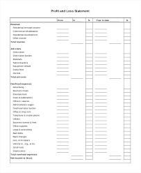 Awesome Blank Profit And Loss Template Statement Templates Forms