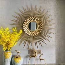 Gold Wing And Sun Mirror Wall Art For