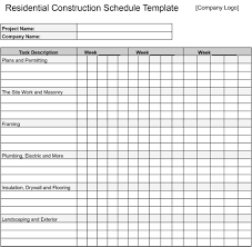 construction schedule templates