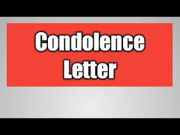 condolence letter english letter