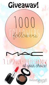 1000 followers giveaway m a c