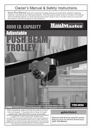 60509 2 ton push beam trolley