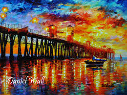Twilight Over Oceanside Pier Ca Oil