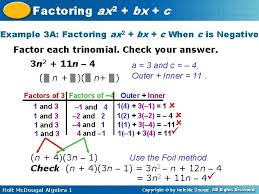 2 2 Factoring Axbx Bxcc Warm Up Lesson