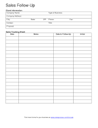 Free Client Contact Sheet Sales Follow Up Template