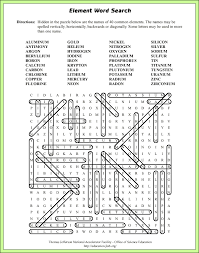 Element Word Search Sample Answers