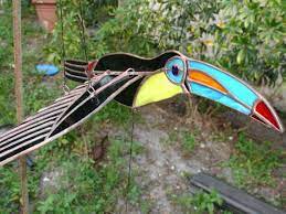 3d Flying Stained Glass Toucan Mobile