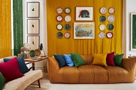 chinese yellow terracotta trim cushion