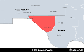 915 area code location map time zone