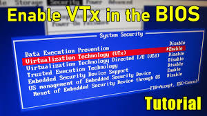 bios run virtual machines vtx