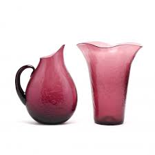 Blenko Large Purple Le Glass Vase