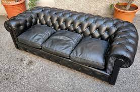 Three Seater Sofa Mod Chester In Black