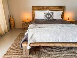 Platform Bed King Solid Wood Bed Frame
