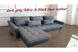 grey black l shaped corner sofa bed 2