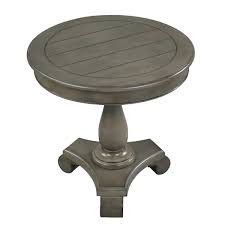 Wood Pedestal Side Table