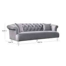 Armen Living Grey Velvet Contemporary