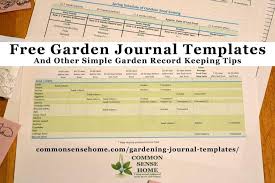 Free Gardening Journal Templates And Other Garden Record
