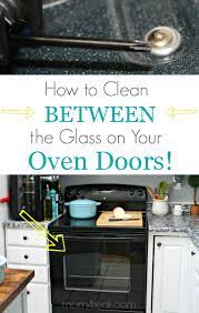 how to clean an oven door in between