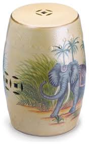 far east elephant ceramic stool