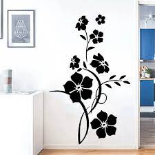Black Flower Home Wall Sticker Vinyl