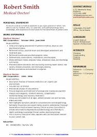 Medical graduate resume/ fresher doctor resume. Medical Doctor Resume Samples Qwikresume
