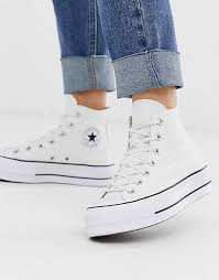 Shop the latest men's, women's and kids converse sneakers and clothing online. Converse Chuck Taylor Hi Lift Weisse Plateau Sneaker Asos