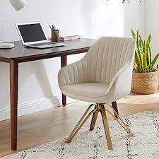 Corner shelves are a compact solution to your office furniture needs in small and tight spaces. Amazon Com Volans Mid Century Modern Swivel Accent Desk Chair With Hollow Brushed Gold Plated Leg Off White Kitchen Dining