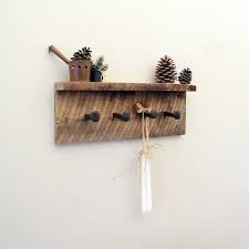 Reclaimed Wood Shelf With Coat Hooks