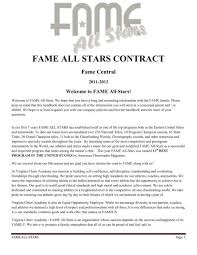 fame all stars contract