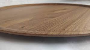 Round Wooden Serving Tray Walnut Colour