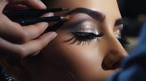makeup artist creating a dramatic eye