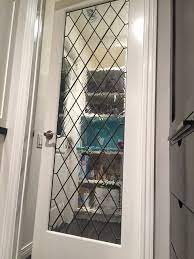 Leaded Pattern Glass Pantry Door