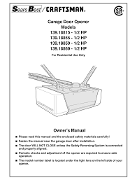 craftsman 139 18815 owner s manual pdf