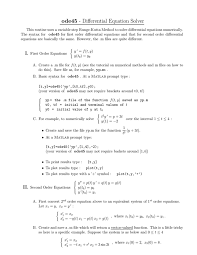 Ode45 Diffeial Equation Solver