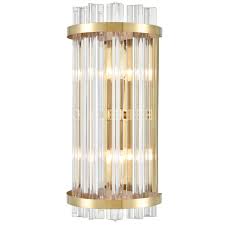modern crystal wall sconces brass gold