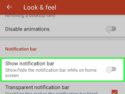 hide the notification bar on android