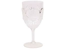 Large Carved Wine Glass In Clear