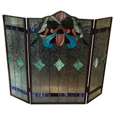 Stained Glass Fire Screen Modernism