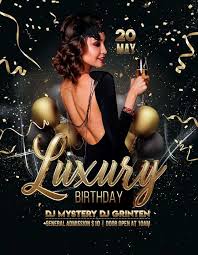Free Luxury Birthday Party Flyer Template Freebie