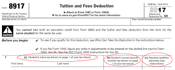 Form 8917 Instructions Information On Tuition Fees
