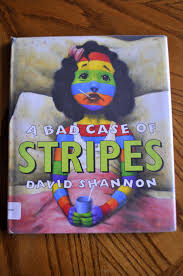 If the skin color is too dark and isn't showing the colored pencils you can always adjust the saturation levels of your picture in picmonkey.com to try to fade it some. A Bad Case Of Stripes By David Shannon I Heart Crafty Things