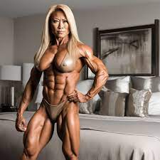 ms olympia with massive vascular muscles