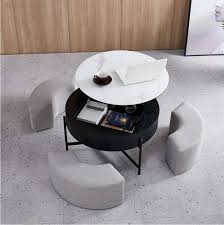 modern round lift top coffee table with