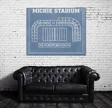 Vintage Print Of Michie Stadium Seating Chart Diagram By