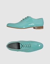 Viktor Rolf Mens Light Green Soft Leather Laced Shoes